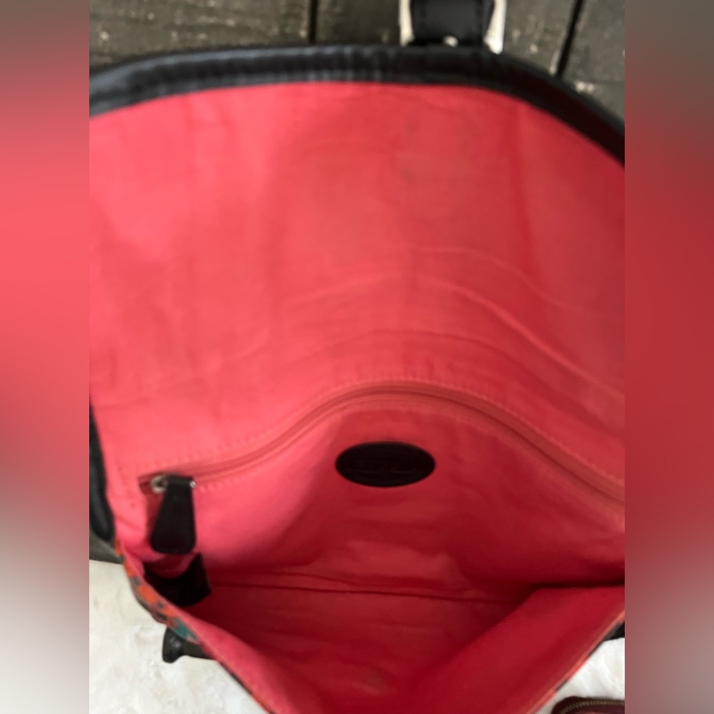 Fossil Mosaic Keyper Coated Canvas Floral Crossbo… - image 4